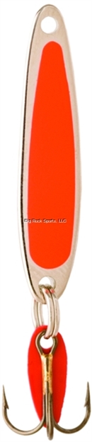 Picture of Bay DE Noc Swedish Pimple Jigging Lure, 2-3/4" 3/4Oz Fluorescent Orange/Nickel