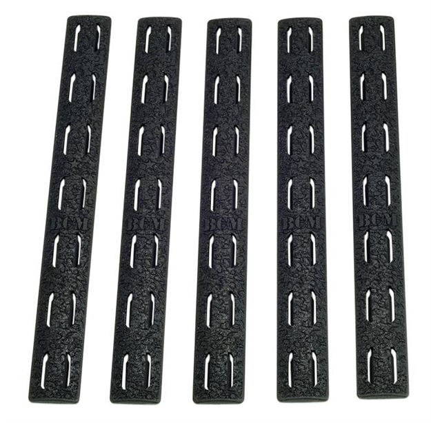 Picture of Bcm Kmrrpblk5 Rail Panel Kit  AR Platform Keymod 5.55" Black Polymer 5 Pack BCM-KMR-RP-BLK-5