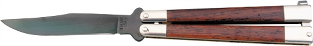 Picture of Bear & Son & Son Butterfly Knife 3.5" Rosewood Black Blade CB17