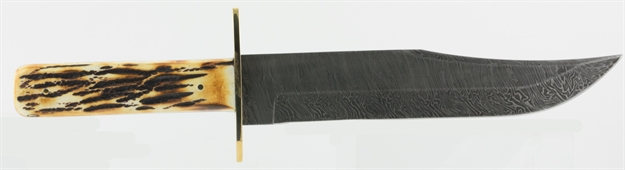 Picture of Bear & Son 502D India Standard Bowie 9" Damascus Fixed Stag