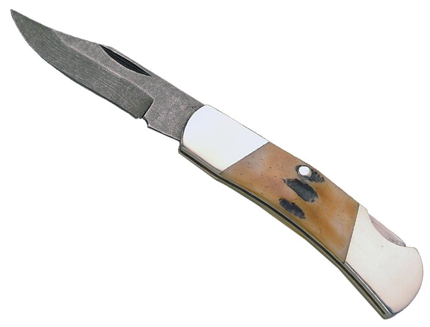 Picture of Bear & Son 526D India Executive Folder 2.25" Damascus Clip Point Stag