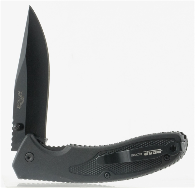 Picture of Bear & Son 61106 Edge Folder 3.5" 440 Stainless Steel Drop Point Aluminum Black