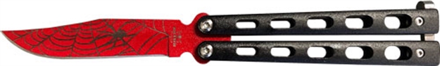 Picture of Bear & Sons Cutlery & Son Butterfly Knife 3" Widow Series Red/Black! W113B