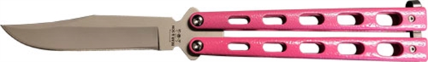 Picture of Bear & Sons Cutlery & Son Butterfly Knife 3.58" Pink/Ss Clip Point! 114PK