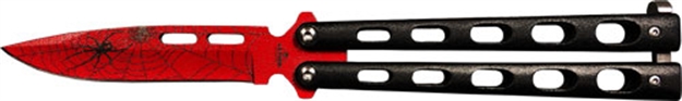 Picture of Bear & Sons Cutlery & Son Butterfly Knife 3.58" Widow Series Red/Blk Sp! W115B