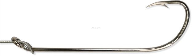 Picture of Bear Paw 2X Long Shank Nickel Nylawire Snelled Hook, SZ 2/0, 5 Per Pack