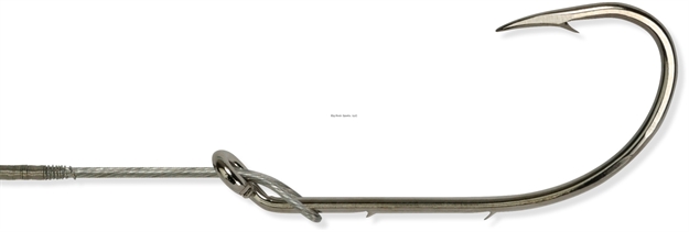 Picture of Bear Paw Baitholder Nickel Nylawire Snelled Hook, SZ 1/0, 5 Per Pack