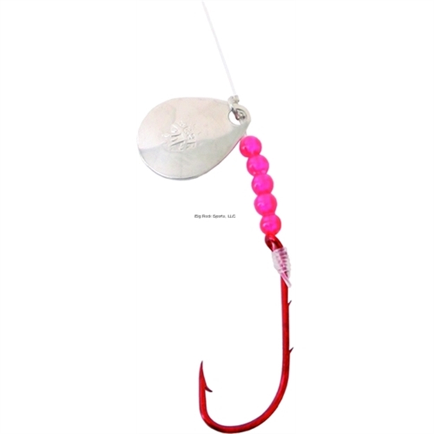 Picture of Bear Paw Flicker Snelled Hook, Size 2/0, Baitholder, Red, 12" Mono, 6 Per Pack