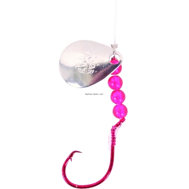 Picture of Bear Paw Flicker Snelled Hook, Size 2/0, Circle, Red, 12" Mono, 6 Per Pack