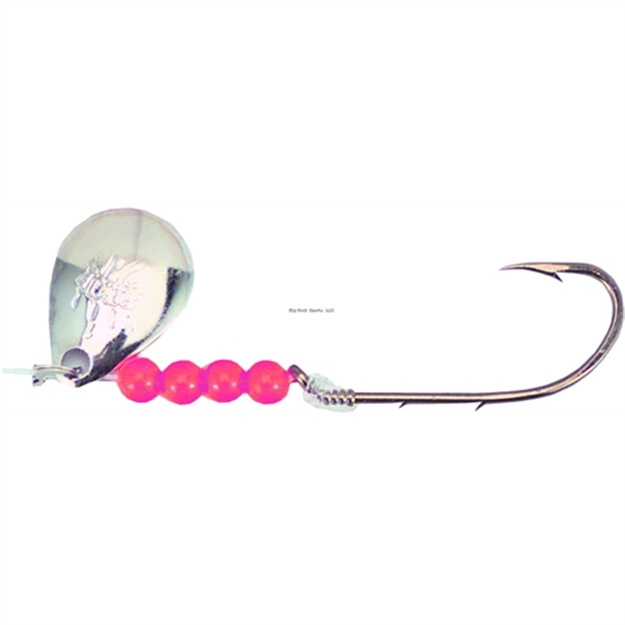 Picture of Bear Paw Flicker Snelled Hook, Size 2, Baitholder, Bronze, Nickel Spinner, 8" Mono, 6 Per Pack