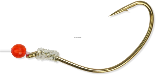 Picture of Bear Paw Gold Kahle Widebend Snelled Hook / 36" OF Mono Leader, SZ 1/0, 5 Per Pack