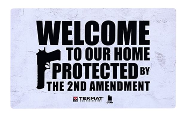 Picture of  Tekmat Tek422amendment 2Nd Amendment Door Mat White/Black Rubber 42" Long "Welcome TO Our Home Protected BY The 2Nd Amendment"