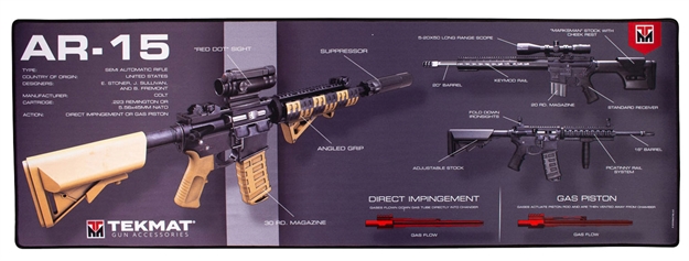 Picture of  Tekmat Tekr44ar15wpd Ar-15 Ultra 44 Cleaning Mat Multi-Color Rubber 15"X44" Ar-15 Weapons Platform