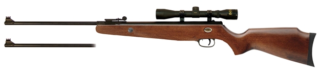 Picture of  Beeman 1073Gp Grizzly X2 Combo Gas Ram 177 22 1Rd Shot Black Black Receiver Hardwood Scope 4X32mm