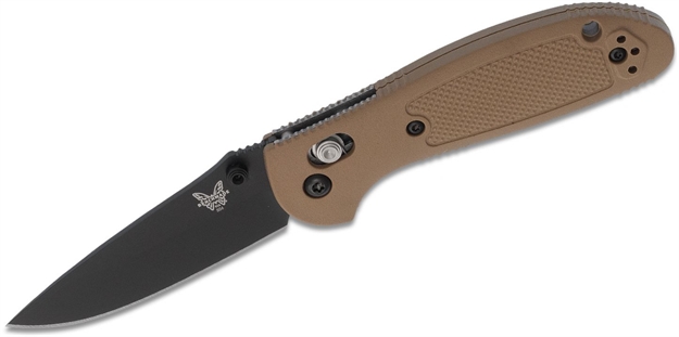 Picture of  Benchmade Mini Griptilian Axis Lock Folding Knife 2.91" S30v Black Drop Point Plain Blade, Sand Color Noryl Gtx Handles - 556Bksn-S30v
