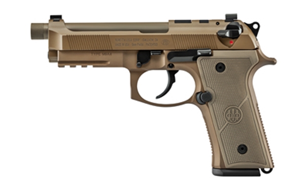 Picture of  Beretta Usa Js92qm9a4m15 M9a4 Centurion 9Mm Luger 4.80" Barrel 15+1, Flat Dark Earth Cerakote Polymer Frame, Serrated Steel Optic Cut Slide, Polymer Grip & Decocker Only Safety 082442940731