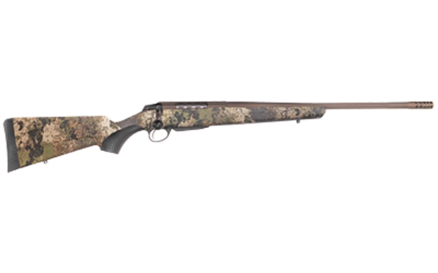 Picture of  Tikka Jrtxvw319 T3x Lite 6.5 Prc 3+1 24.30" Fluted/Threaded, Midnight Bronze Cerakote Barrel/Rec, Veil Wideland Synthetic Stock, Interchangeable Grip, Muzzle Brake 082442941004