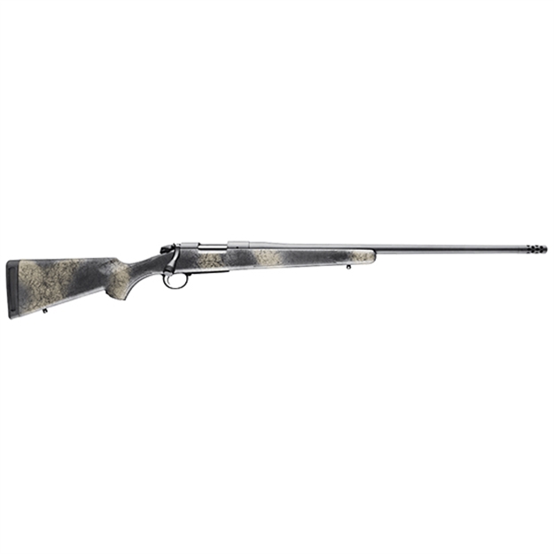Picture of  Bergara Rifles B14sm519 B-14 Wilderness Ridge 6.5 Prc 2+1 24" Threaded, Sniper Gray Cerakote Barrel/Rec, Softtouch Woodland Camo Synthetic Stock, Omni Muzzle Brake 043125015238
