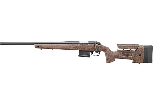 Picture of  Bergara Rifles B14s352lc B-14 Hmr 6.5 Creedmoor 5+1 22" Graphite Black Cerakote Barrel, Black Speckled Brown Molded W/Mini-Chassis, Adjustable Lop & Cheek Piece Stock, Left Hand