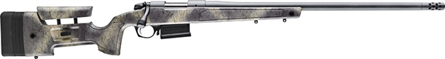 Picture of  Bergara Rifles B14s382 B-14 Wilderness Hmr 6.5 Creedmoor 5+1 24" Threaded, Sniper Gray Cerakote Barrel/Rec, Adj. Softtouch Woodland Camo Stock With Mini-Chassis, Omni Muzzle Brake 043125015252