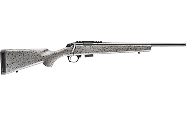 Picture of  Bergara Rifles Bmr001 Bmr  Full Size 22 LR 5+1/10+1 18" Matte Blued Steel Threaded Barrel & Drilled & Tapped Steel Receiver, Fixed Gray/Black Speckled Synthetic Stock 043125110087