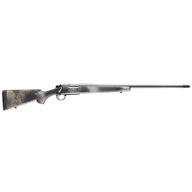 Picture of  Bergara Rifles B14lm511 B-14 Wilderness Ridge 300 Win Mag 3+1 24" Threaded, Sniper Gray Cerakote Barrel/Rec, Softtouch Woodland Camo Synthetic Stock, Omni Muzzle Brake 043125015146