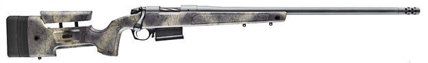 Picture of  Bergara Rifles B14lm3613 B-14 Wilderness Hmr 7Mm Prc 5+1 24" Threaded, Sniper Gray Cerakote Barrel/Rec, Adj. Softtouch Woodland Camo Stock With Mini-Chassis, Omni Muzzle Brake