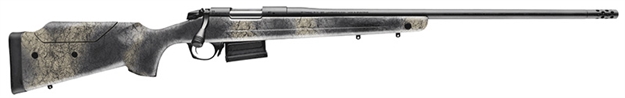 Picture of  Bergara Rifles B14s652 B-14 Wilderness Terrain 6.5 Creedmoor 5+1 24" Threaded, Sniper Gray Cerakote Barrel/Rec, Adj. Cheek Piece Softtouch Woodland Camo Stock With Mini-Chassis, Omni Muzzle Brake 043125015221