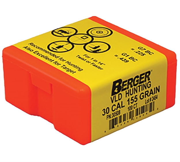 Picture of  Berger Bullets 30508 Vld Hunting Long Range 30Cal 155Gr 100/Box 679459305082