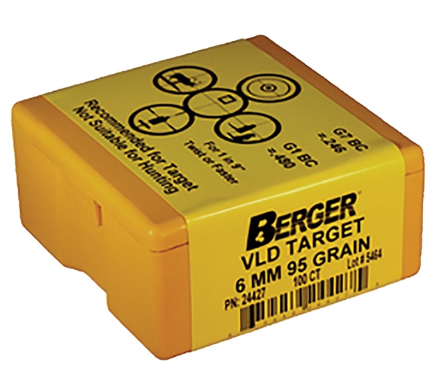 Picture of Berger Vld Target Bullets, 6Mm 95 Grain 100 Count Box 24427