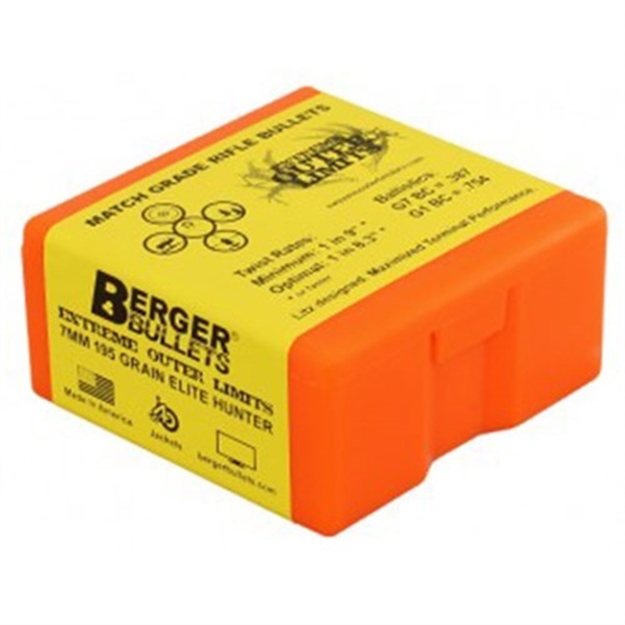 Picture of Berger Eol Elite Hunter Bullets, 7Mm 195 Grain Extreme Outer Limits 100 Count Box 28550 679459285506