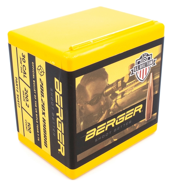Picture of Berger Hybrid Target Bullets, 30 Caliber 200.20X 100 Count Box 30417 679459304177