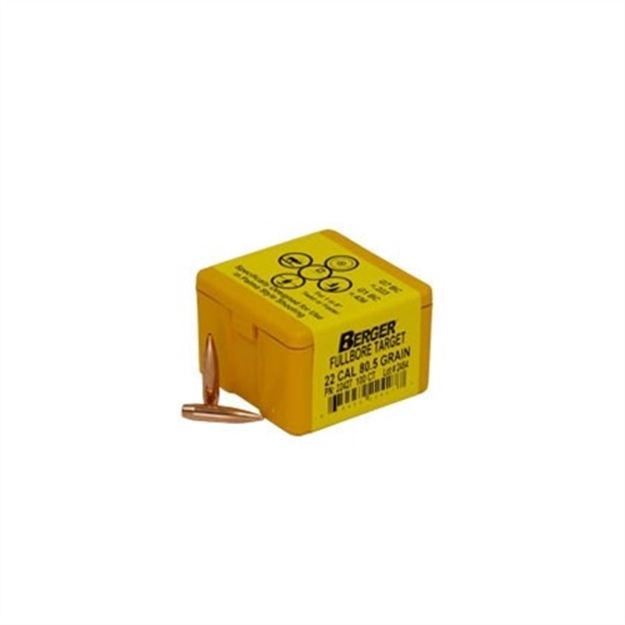 Picture of Berger Fullbore Target Bullets, 22 Caliber 80.5 Grain 100 Count Box 22427