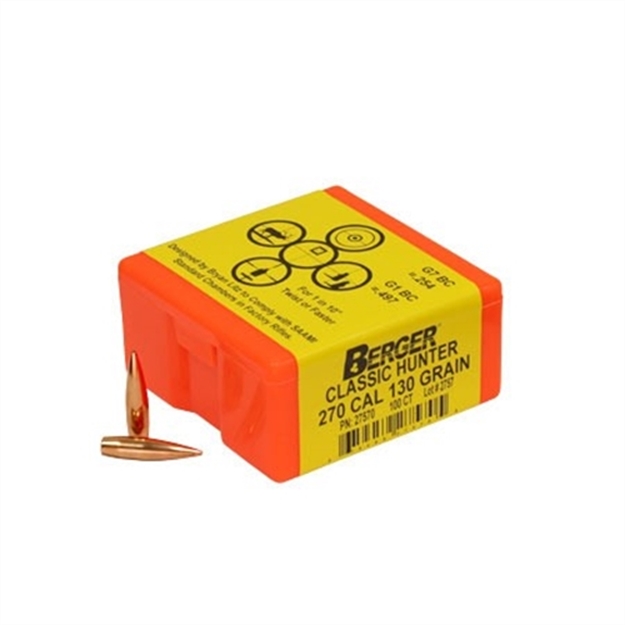 Picture of Berger Classic Hunter Bullets, 270 Caliber 130 Grain 100 Count Box