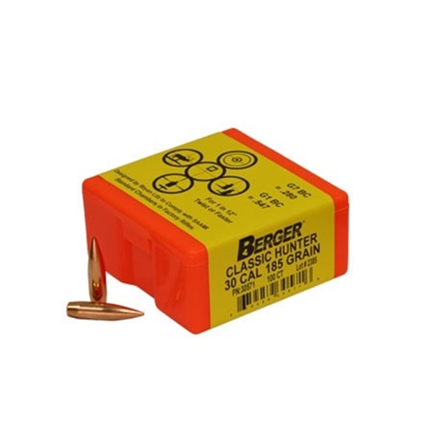 Picture of Berger Classic Hunter Bullets, 30 Caliber 185 Grain 100 Count Box 30571