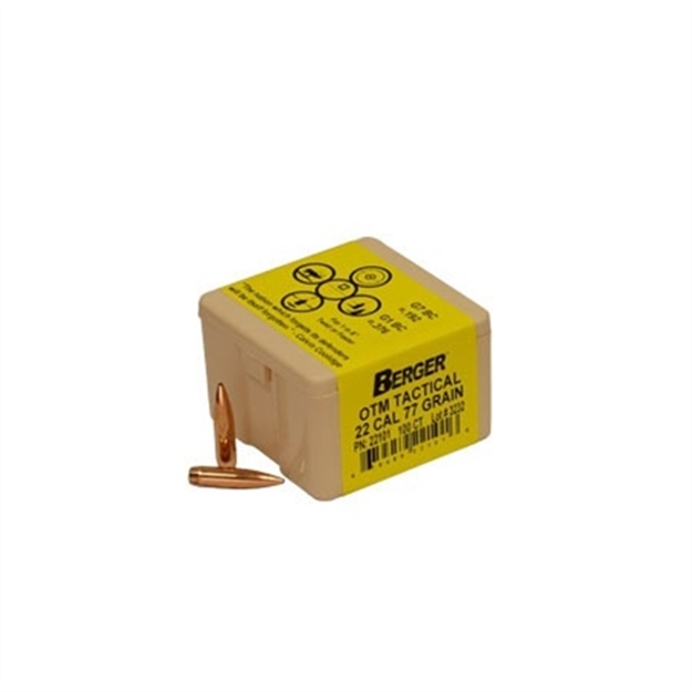 Picture of Berger Otm Tactical Bullets, 22 Caliber 77 Grain 100 Count Box 22101