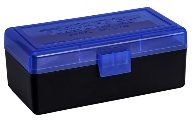 Picture of  Berry's 36713 Ammo Box  38Special/357Mag Blue/Black Polypropylene 50Rd