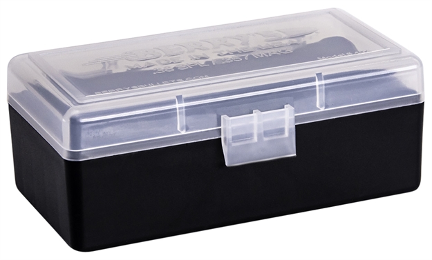 Picture of  Berry's 61687 Ammo Box  38 Special/357 Mag Clear/Black Polypropylene 50Rd 711148616878