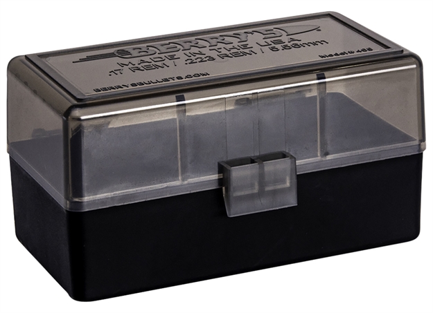 Picture of  Berry's 29682 Ammo Box  223Rem/5.56Nato Smoke/Black Polypropylene 50Rd 711148296827