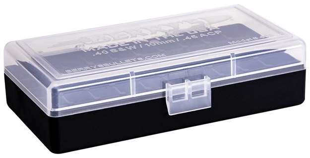 Picture of  Berry's 67425 Ammo Box  40S&W/45Acp Clear/Black Polypropylene 50Rd 711148674250