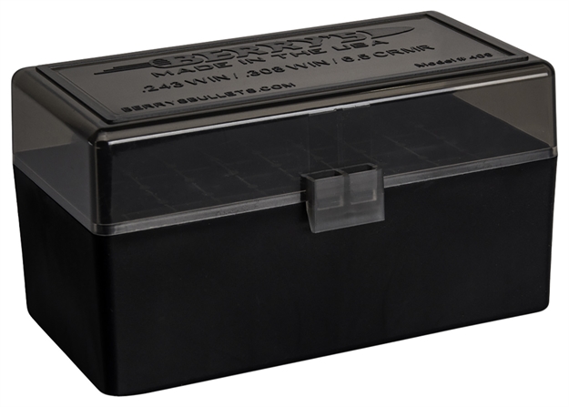 Picture of  Berry's 46826 Ammo Box  243/308Win Smoke/Black Polypropylene 50Rd