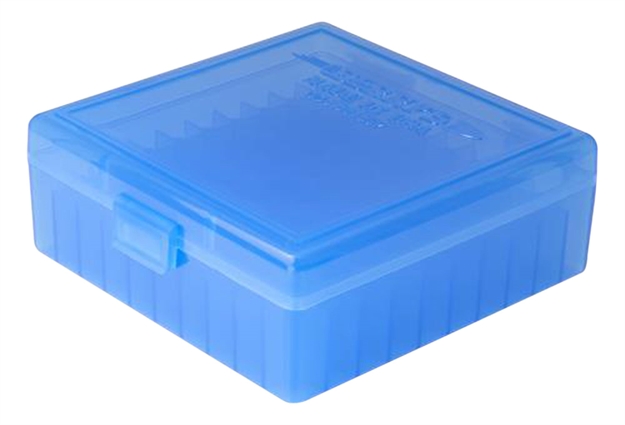 Picture of Berrys 03020 Ammo Box Handgun Ammunition Ammo Box .38/.357 1.68" Oal X .40" 100 RD Polypropylene Blue