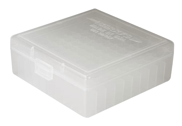 Picture of Berrys 03030 Ammo Box Handgun Ammunition Ammo Box .38/.357 1.68" Oal X .40" 100 RD Polypropylene Clear