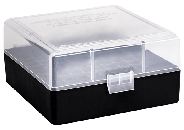 Picture of  Berry's 03856 Ammo Box  223Rem/5.56Nato Clear/Black Polypropylene 100Rd 711148038564