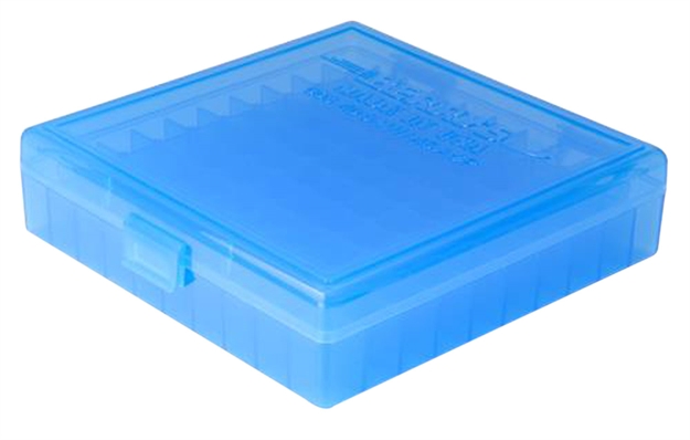 Picture of Berrys 08020 Ammo Box Handgun Ammunition Ammo Box .40/.45/10Mm 1.27" Oal X .48" 100 RD Polypropylene Blue