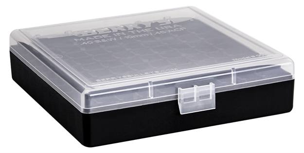 Picture of  Berry's 16678 Ammo Box  40S&W/45Acp Clear/Black Polypropylene 100Rd 711148166786