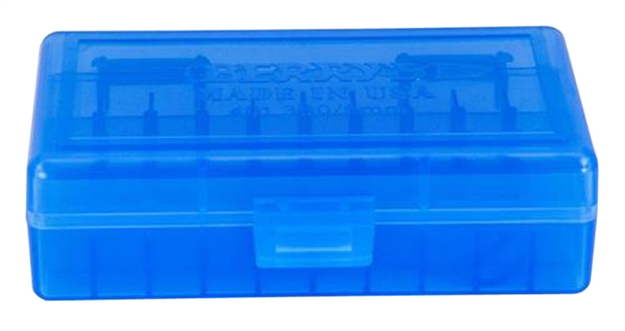 Picture of Berrys 40102 Ammo Box Handgun Ammunition Ammo Box 380/9Mm 1.26" Oal X .40" 50 RD Injection Molded Polymer Blue