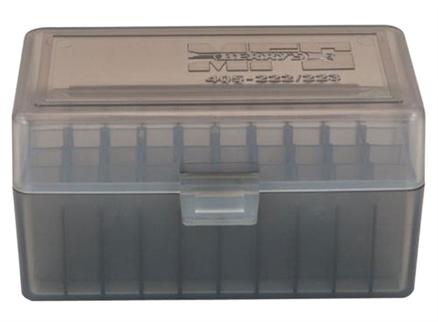 Picture of Berrys 40501 Ammo Box Rifle Ammunition Ammo Box .223/5.56Mm 2.33" Oal X .42" 50 RD Polypropylene Smoke