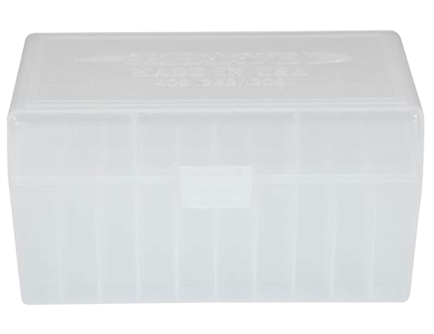 Picture of Berrys 40903 Ammo Box Rifle Ammunition Ammo Box 243/308 1.35" Oal X .48" 50 RD Polypropylene Clear
