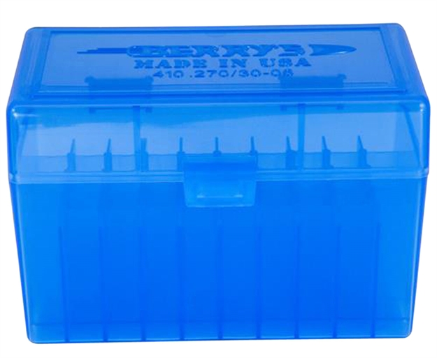 Picture of Berrys 41002 Ammo Box Rifle Ammunition Ammo Box 270/30-06 3.6" Oal X .52" 50 RD Polypropylene Blue